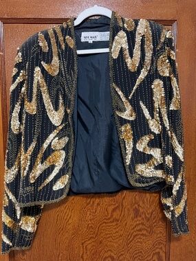 Vintage Bead and Sequin 100% pure silk jacket